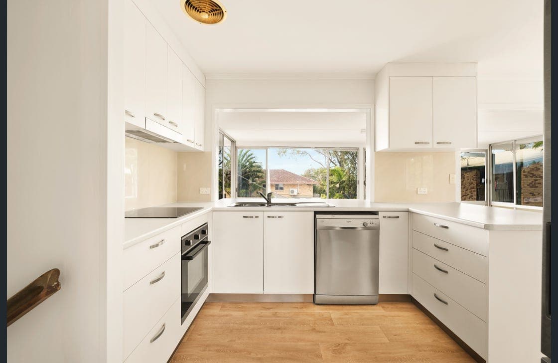 Modern kitchen with epoxy marble benchtop