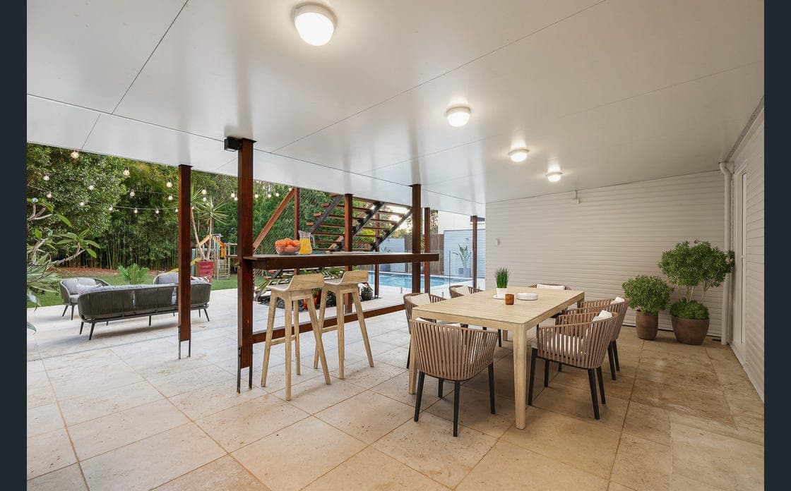Residential exterior deck and lounge area