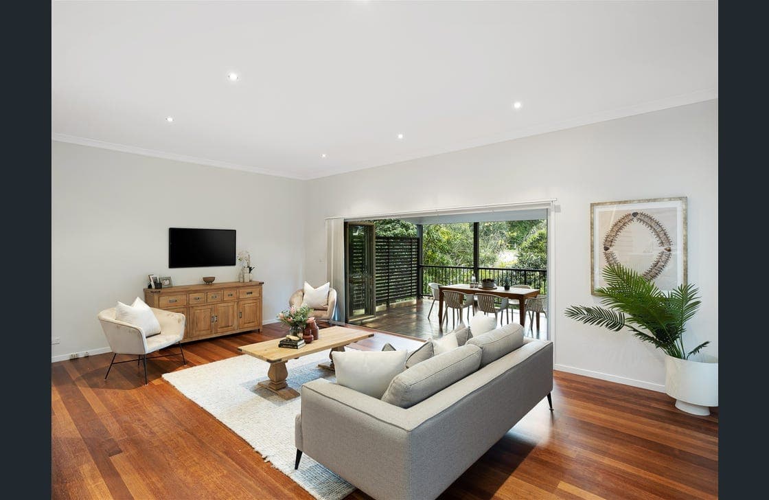 Modern Brisbane living room with crisp interior paint finish